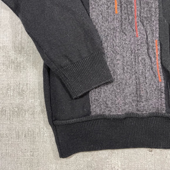 VINTAGE VALENTINO SWEATER BLACK GREY AND ORANGE - Picture 6 of 7